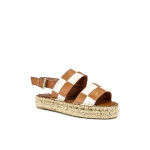 Double Strap Scacchi Sandal in Camel & Ivory by
ALOHAS